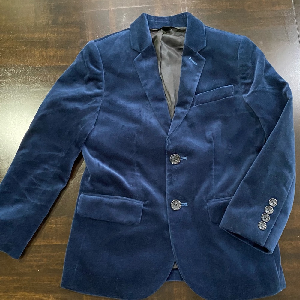 Boys Blue Velvet Ludlow Blazer Jacket Size 7 - Picture 3 of 12